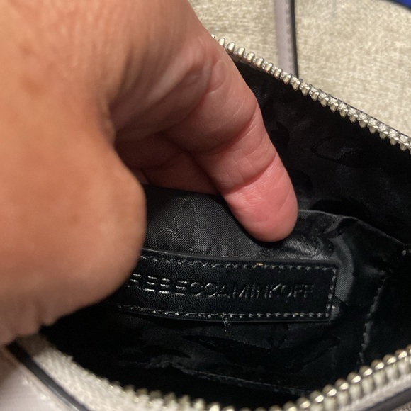 Sale! Rebecca Minkoff light gray crossbody bag with chain strap and tassels. - Picture 9 of 16